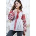Embroidered blouse "Luxury" red on white